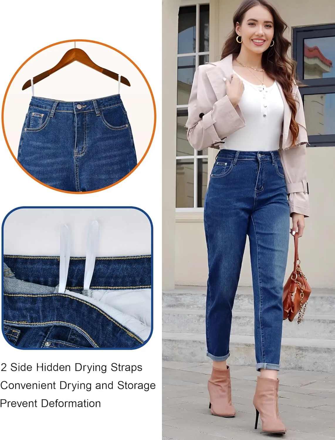 PACBREEZE Women's Boyfriend Jeans High-Rise Comfy Stretch Relaxed Casual Denim Pants with 5 Pockets, 4-18