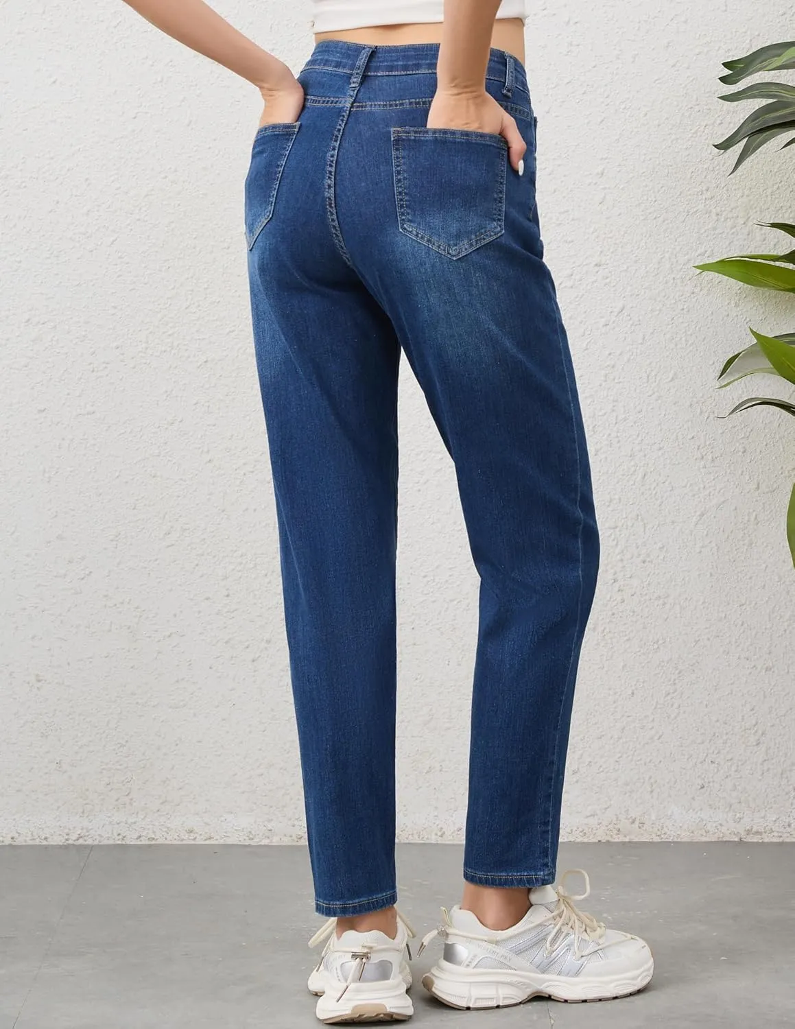 PACBREEZE Women's Boyfriend Jeans High-Rise Comfy Stretch Relaxed Casual Denim Pants with 5 Pockets, 4-18