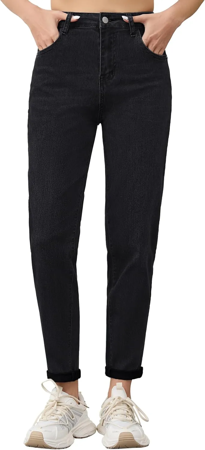 PACBREEZE Women's Boyfriend Jeans High-Rise Comfy Stretch Relaxed Casual Denim Pants with 5 Pockets, 4-18
