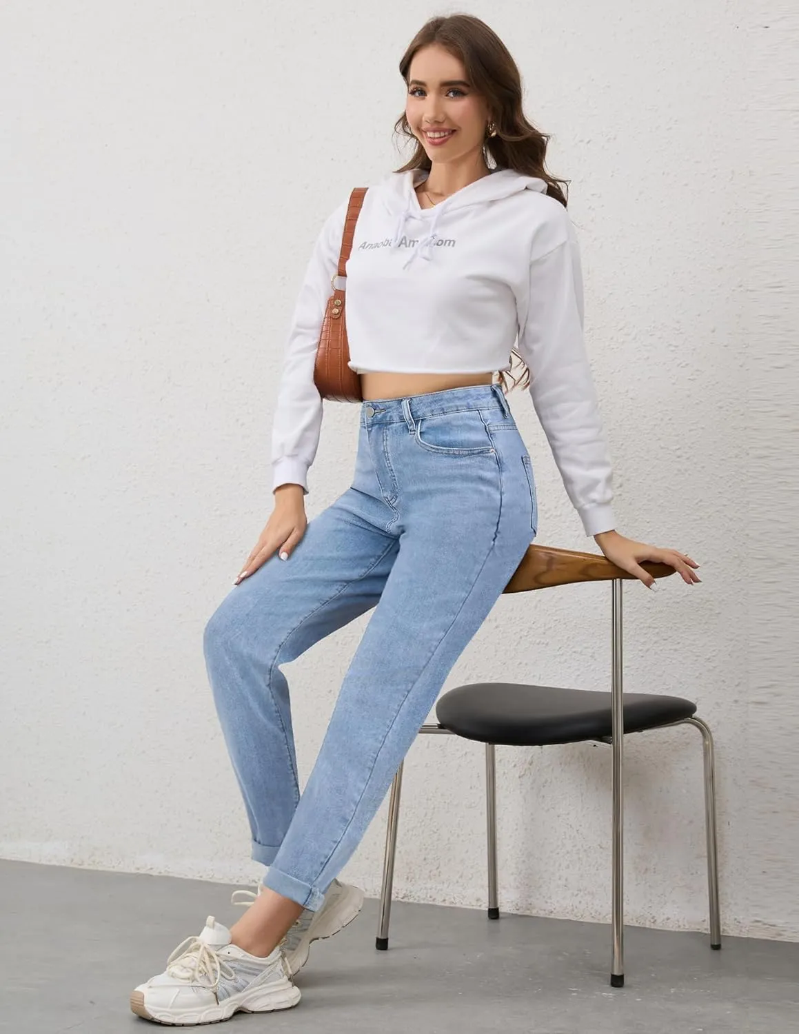 PACBREEZE Women's Boyfriend Jeans High-Rise Comfy Stretch Relaxed Casual Denim Pants with 5 Pockets, 4-18