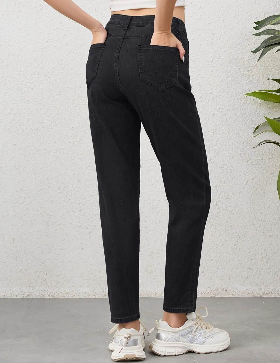 PACBREEZE Women's Boyfriend Jeans High-Rise Comfy Stretch Relaxed Casual Denim Pants with 5 Pockets, 4-18