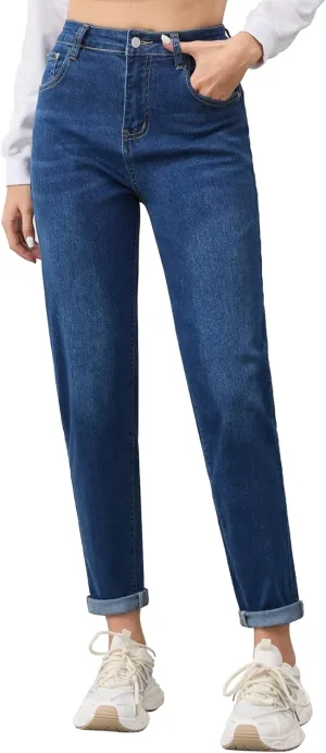 PACBREEZE Women's Boyfriend Jeans High-Rise Comfy Stretch Relaxed Casual Denim Pants with 5 Pockets, 4-18