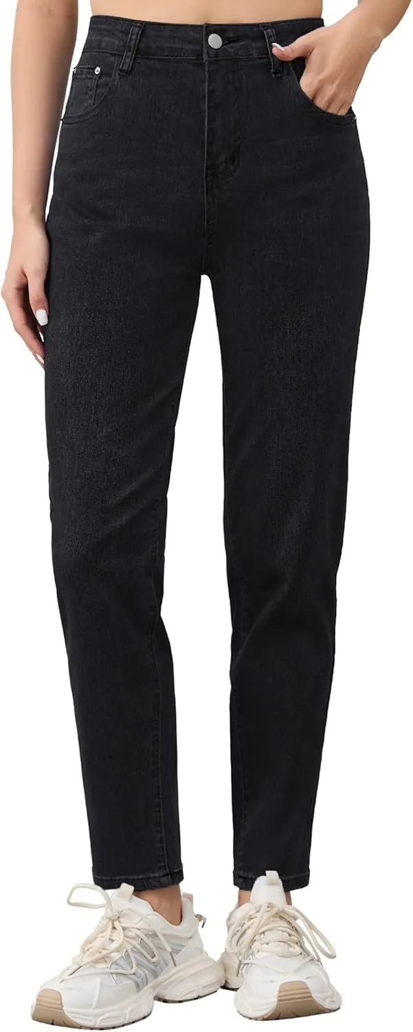 PACBREEZE Women's Boyfriend Jeans High-Rise Comfy Stretch Relaxed Casual Denim Pants with 5 Pockets, 4-18