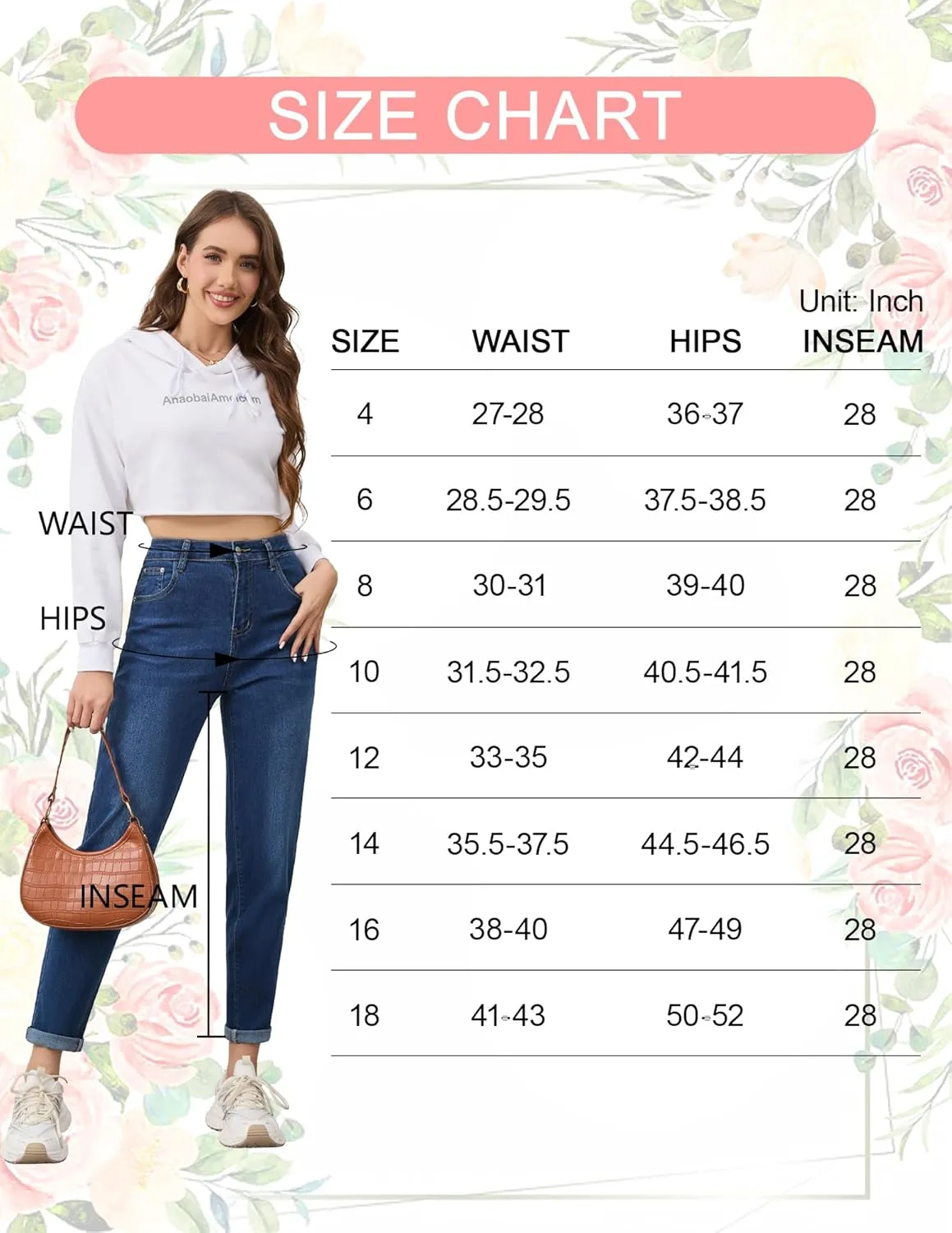 PACBREEZE Women's Boyfriend Jeans High-Rise Comfy Stretch Relaxed Casual Denim Pants with 5 Pockets, 4-18
