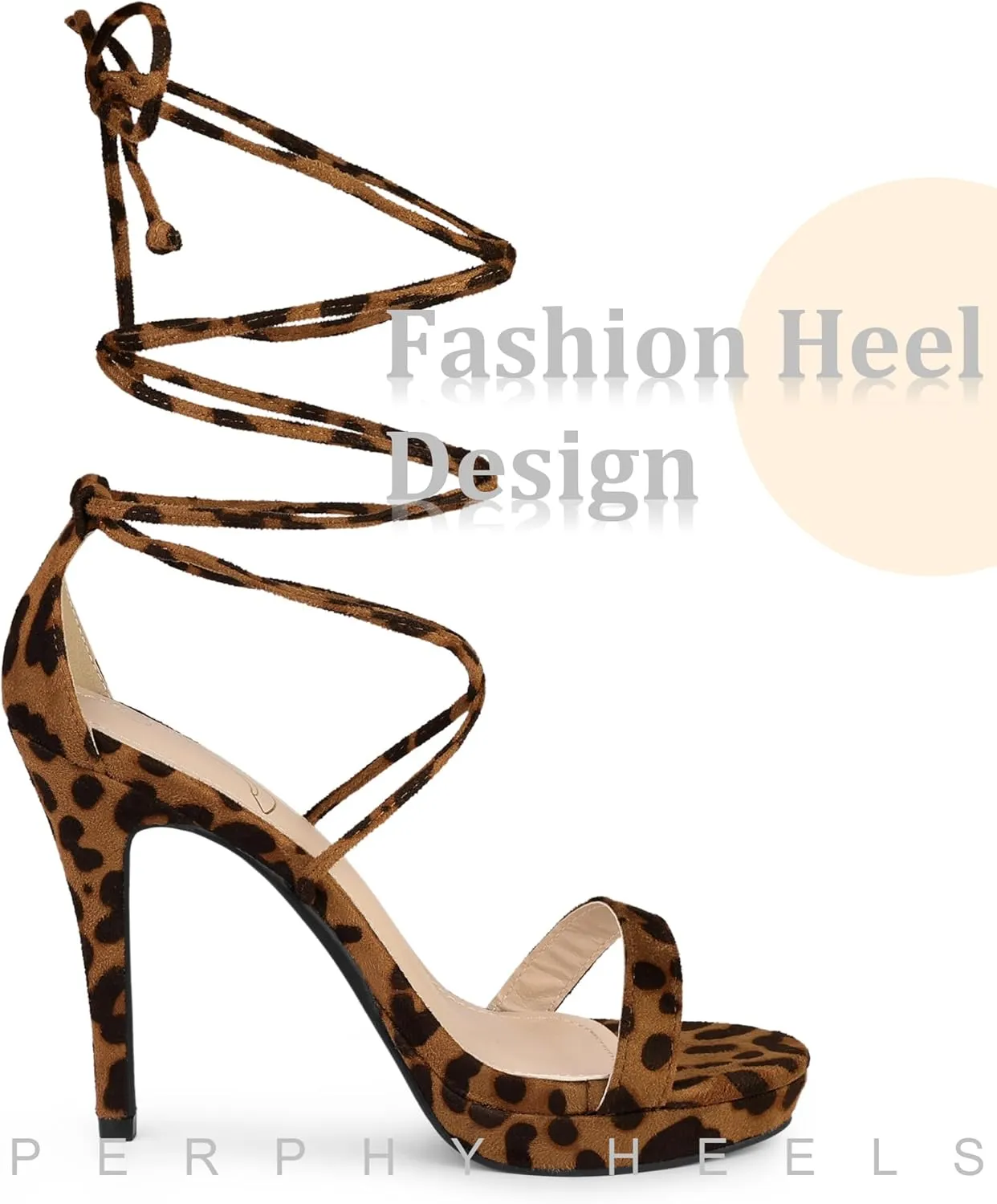 Perphy Platform Stiletto Heels Lace Up Sandals for Women