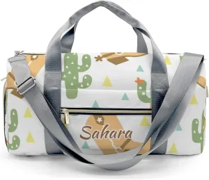 Personalized Wild West Cowboy Boots and Cactuses Custom Multi-functional Travel Bag, Unisex Portable Duffel Bag, Short Distance Travel Assistant