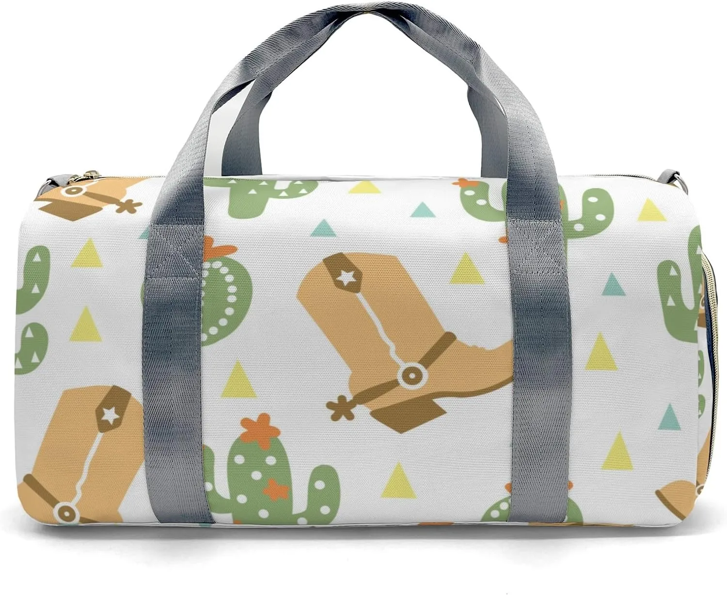 Personalized Wild West Cowboy Boots and Cactuses Custom Multi-functional Travel Bag, Unisex Portable Duffel Bag, Short Distance Travel Assistant