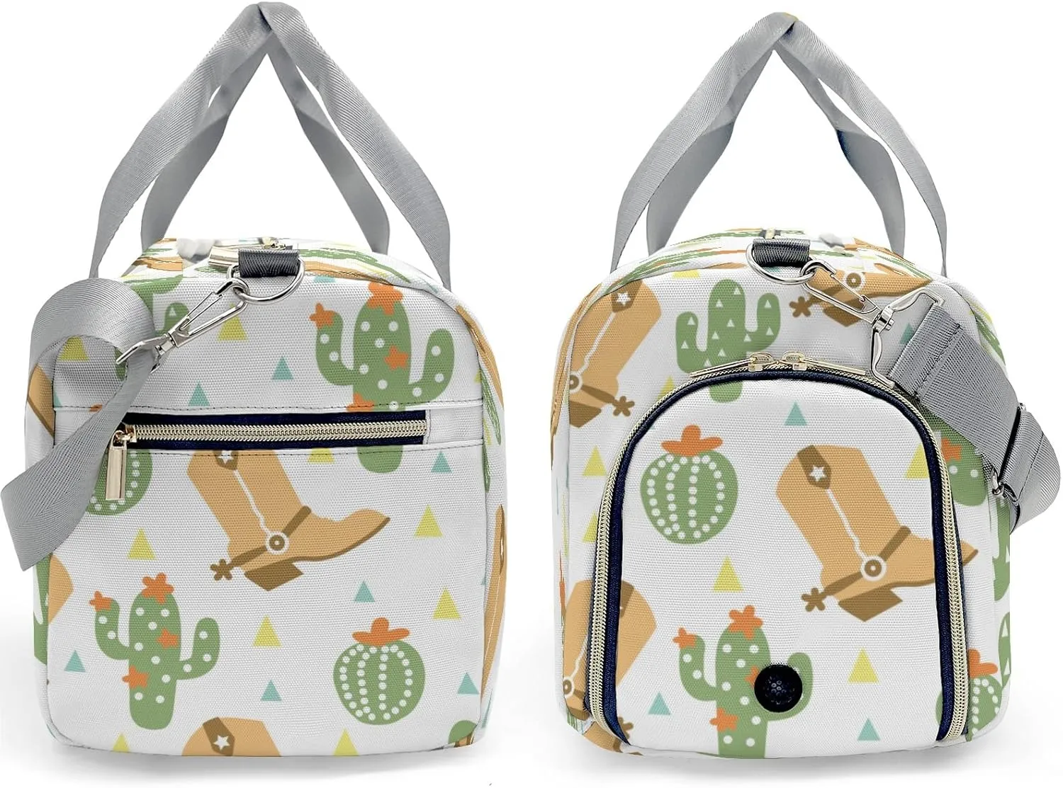 Personalized Wild West Cowboy Boots and Cactuses Custom Multi-functional Travel Bag, Unisex Portable Duffel Bag, Short Distance Travel Assistant