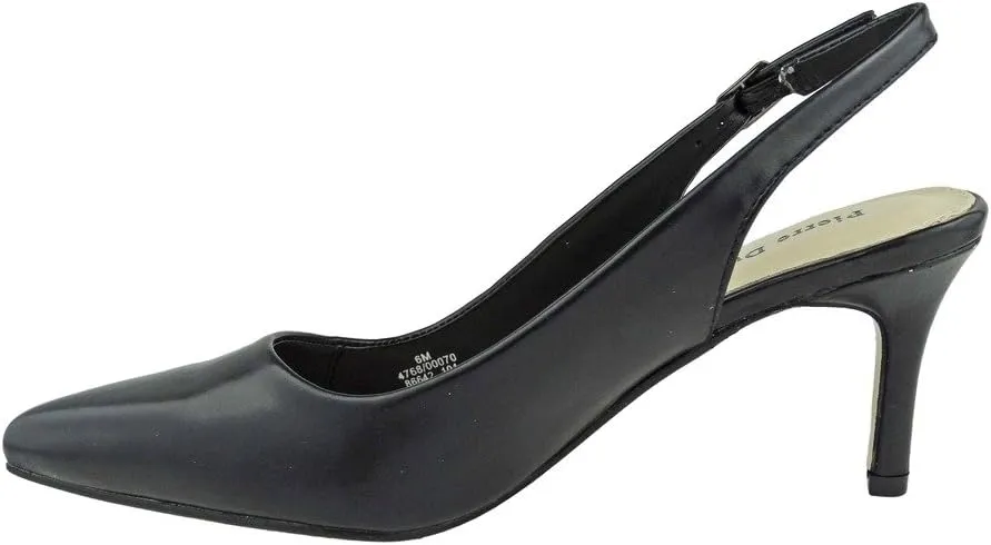 Pierre Dumas Women's Paris-8 Vegan Leather Pointed-Toe Slingback Dress Pump Stiletto Heels