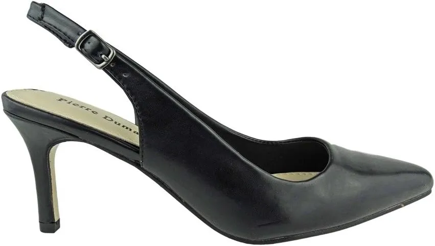 Pierre Dumas Women's Paris-8 Vegan Leather Pointed-Toe Slingback Dress Pump Stiletto Heels
