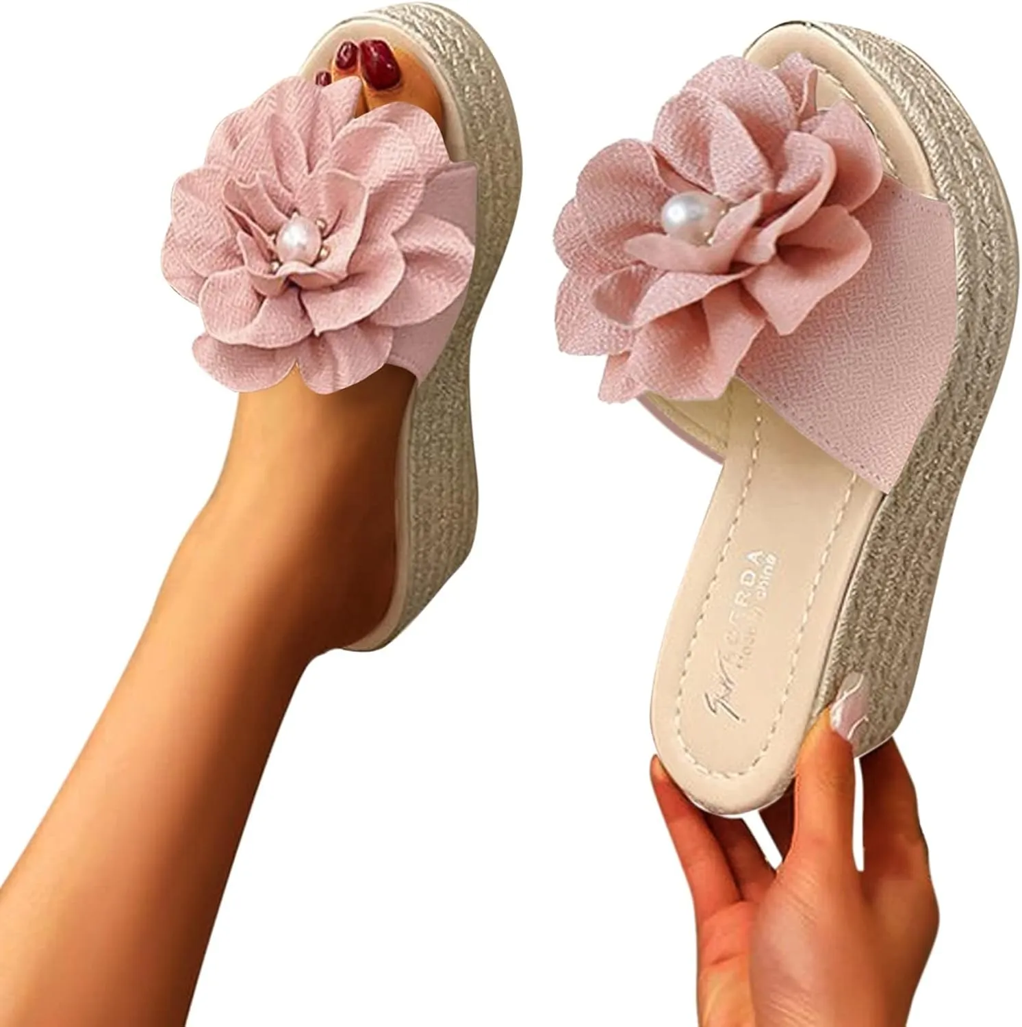 Platform Sandals Women Adjustable Hook and Loop Strap Roman Gladiator Sandals with Wedge Heel for Outdoor Beach Comfortable Wear Orthopedic Sandal Beach Dressy Flip Flops for Wide Toe 2025 Spring