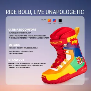 Pow Stomps Snowboard Boots, Waterproof. Custom-Fit Liner - Medium Flex for Snowboarding. Lightweight Durable Shoes