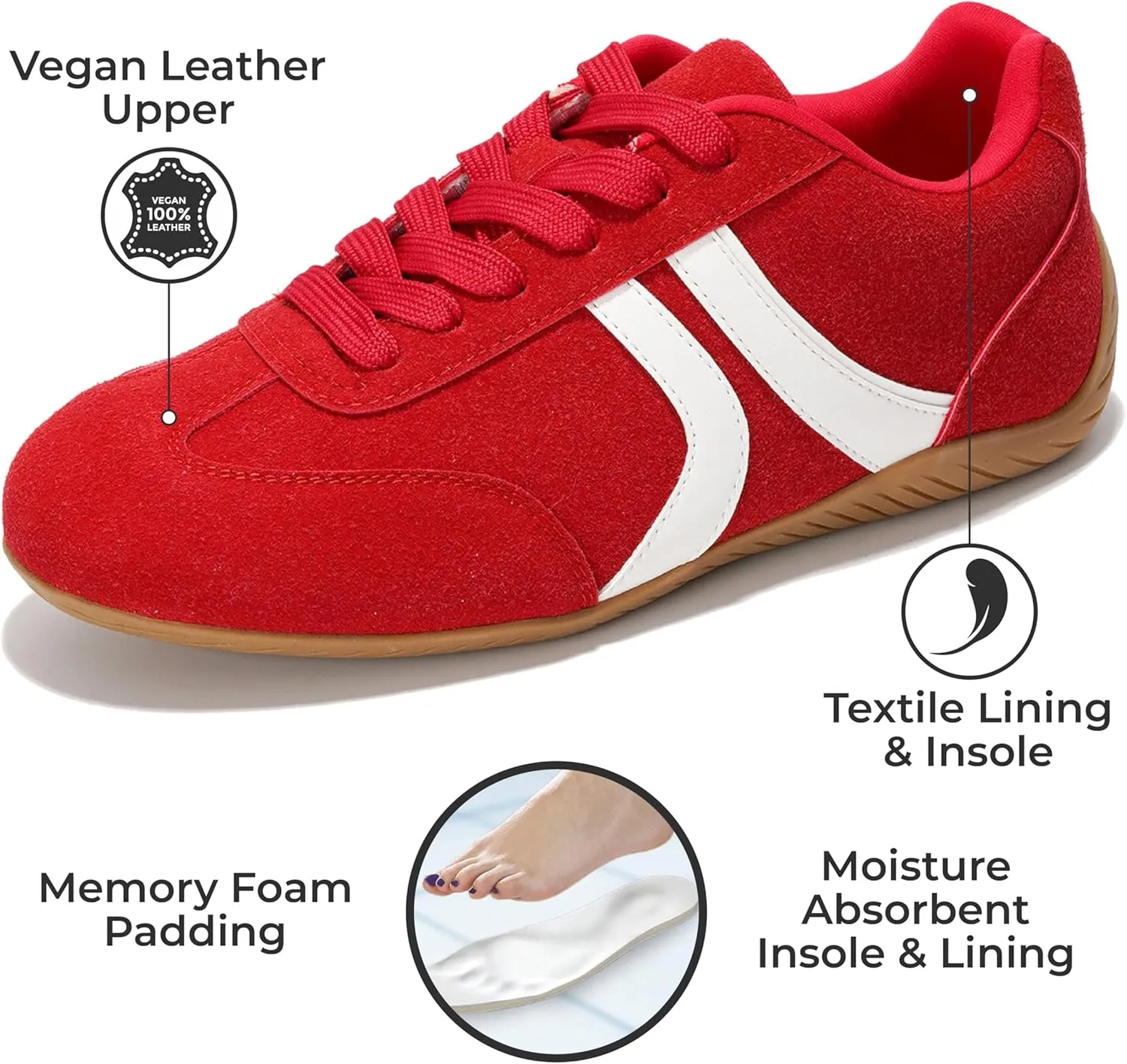 Project Cloud Ballerina Sneakers for Women – Memory Foam Lace-Up Womens Shoes – Lightweight & Non Slip Womens Shoes Casual – All-Day Women's Fashion Sneakers for 2025 (Goal)