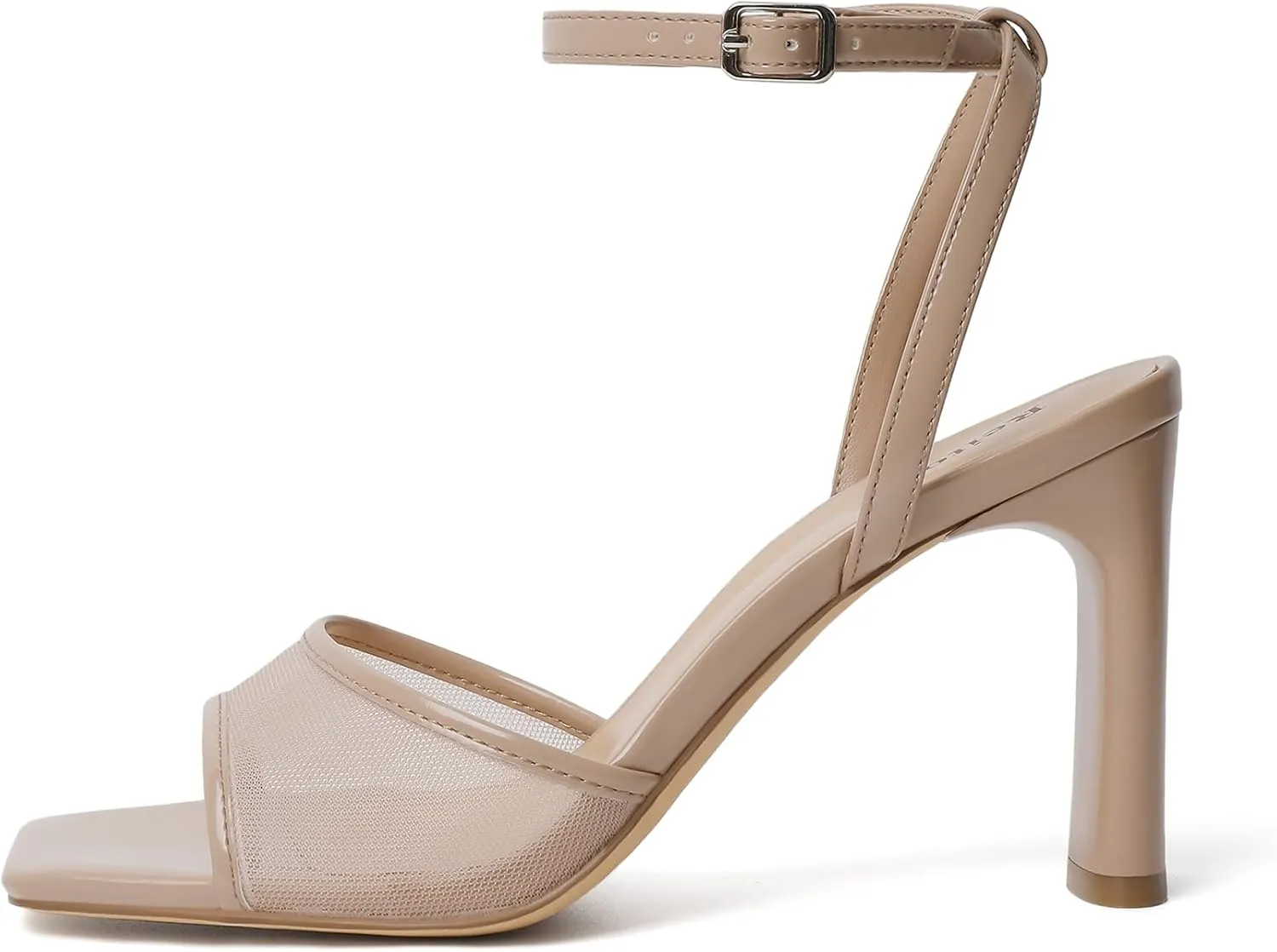 Reitoye Womens Heels Square Open Toe Chunky High Heels Strappy Ankle Strap Heeled Sandals for Women Dress Party Wedding