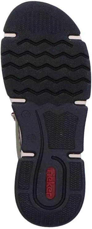 Rieker 45973 Angela Slip-On Women's Sneakers - Lightweight Walking Shoes with Durable Sole and Side Zipper - Cushioned, Flexible Sneakers for Everyday Wear and Comfort