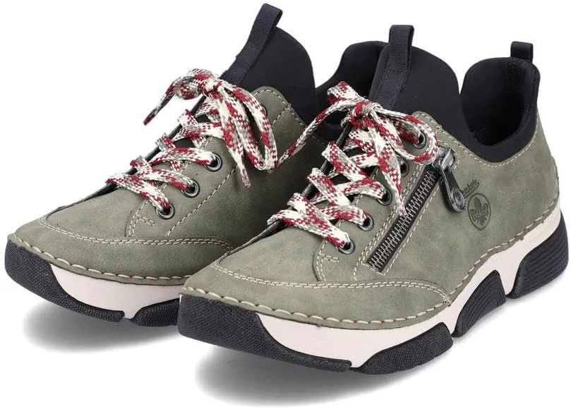 Rieker 45973 Angela Slip-On Women's Sneakers - Lightweight Walking Shoes with Durable Sole and Side Zipper - Cushioned, Flexible Sneakers for Everyday Wear and Comfort