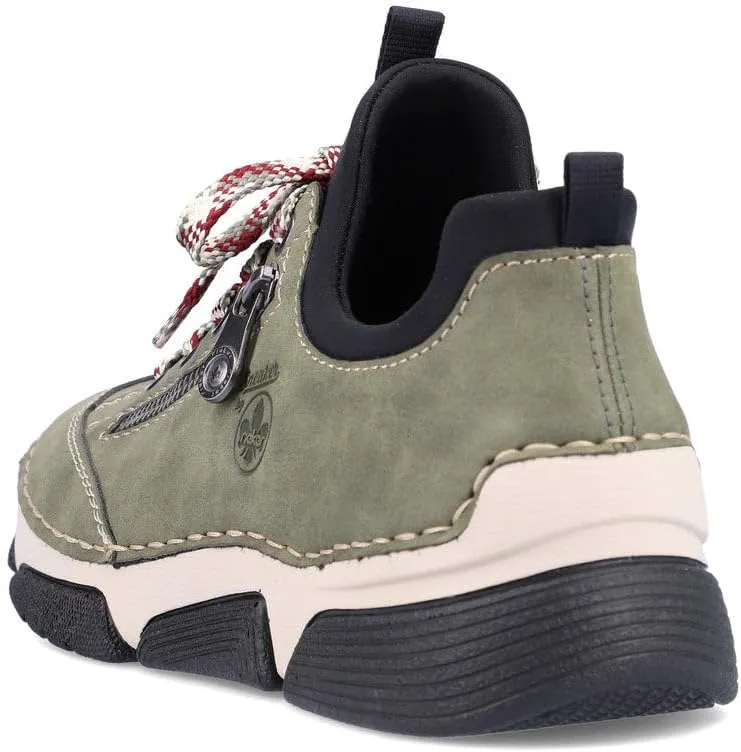 Rieker 45973 Angela Slip-On Women's Sneakers - Lightweight Walking Shoes with Durable Sole and Side Zipper - Cushioned, Flexible Sneakers for Everyday Wear and Comfort