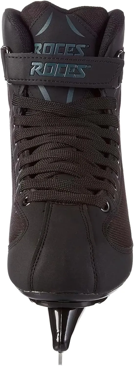 Roces Men's RSK 2 Durable Reinforced Upper Anatomic Padding Lace & Power Strap Closure Outdoor Rink Sport & Leisure Ice Hockey Skate, Stainless Steel Blades