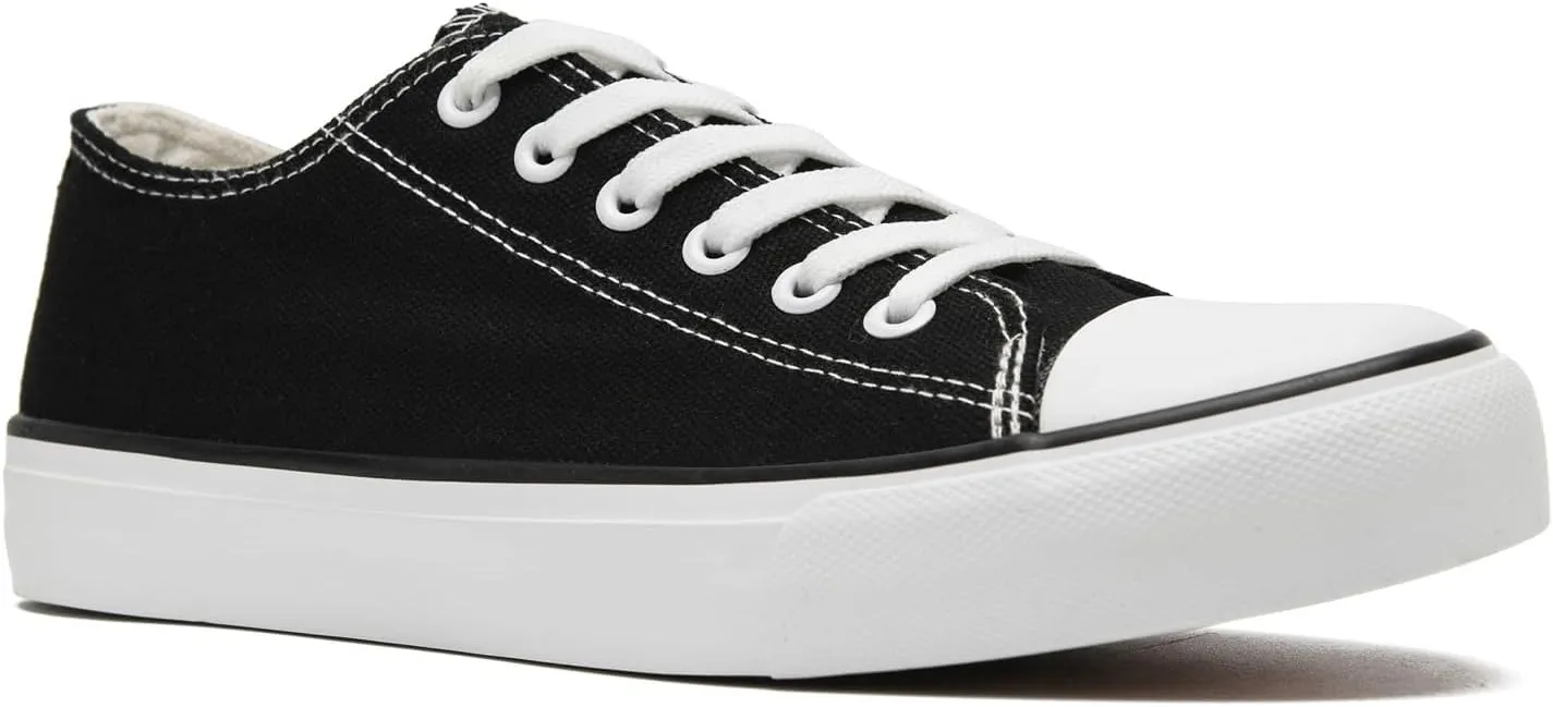 rosyclo Canvas Shoes for Women and Men, Low Top Canvas Sneakers Fashion Lace Up Comfortable Womens Classic Casual Tennis Walking Shoes
