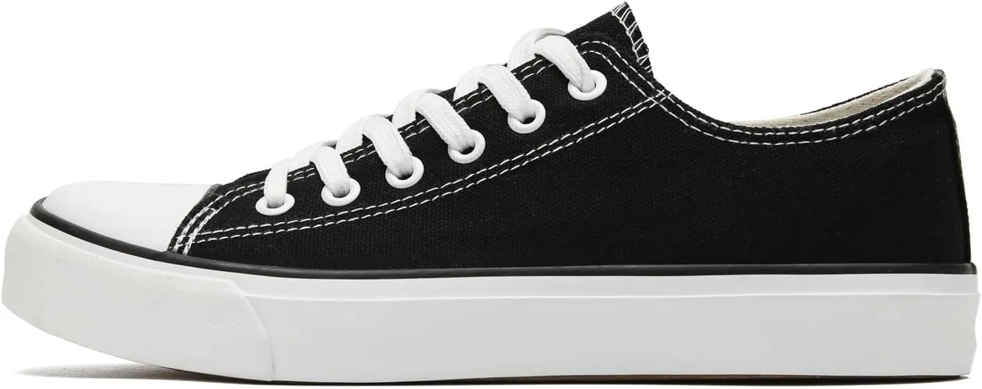 rosyclo Canvas Shoes for Women and Men, Low Top Canvas Sneakers Fashion Lace Up Comfortable Womens Classic Casual Tennis Walking Shoes