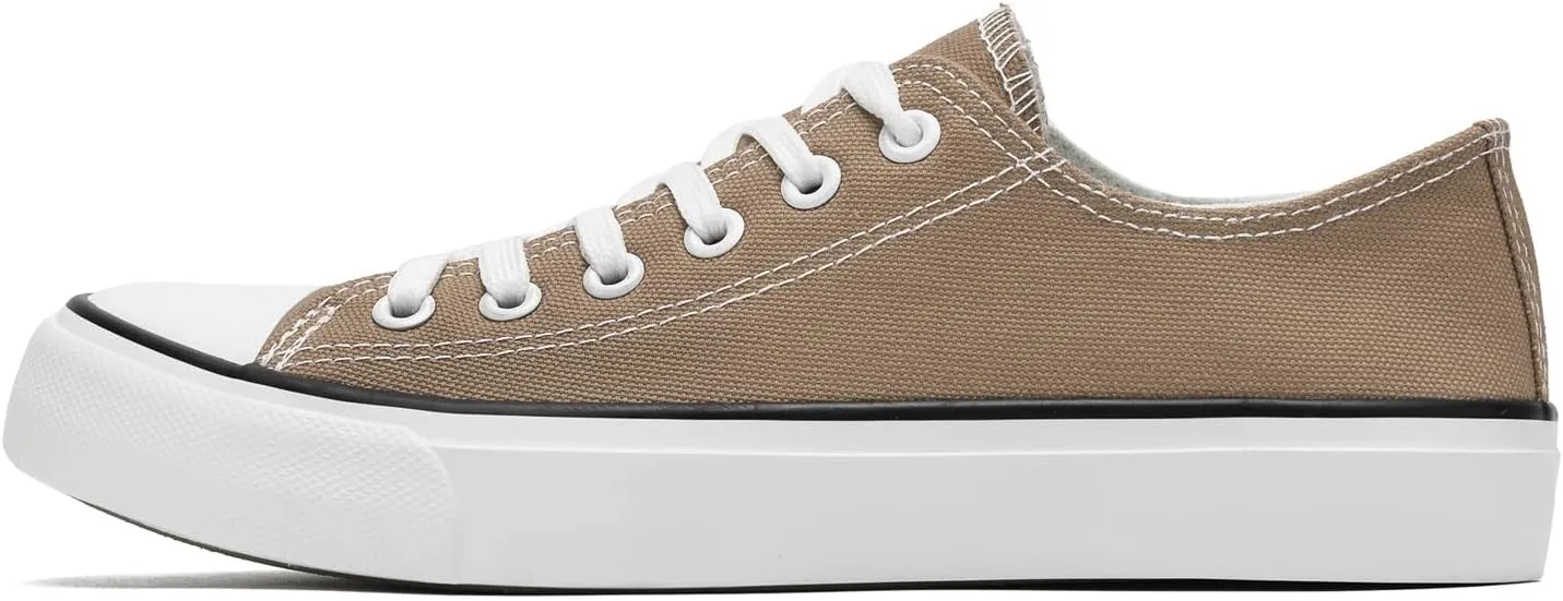 rosyclo Canvas Shoes for Women and Men, Low Top Canvas Sneakers Fashion Lace Up Comfortable Womens Classic Casual Tennis Walking Shoes