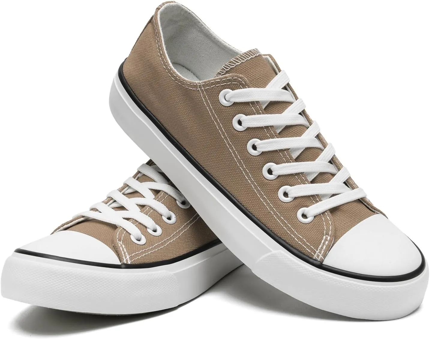 rosyclo Canvas Shoes for Women and Men, Low Top Canvas Sneakers Fashion Lace Up Comfortable Womens Classic Casual Tennis Walking Shoes