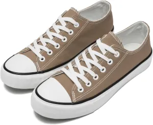 rosyclo Canvas Shoes for Women and Men, Low Top Canvas Sneakers Fashion Lace Up Comfortable Womens Classic Casual Tennis Walking Shoes