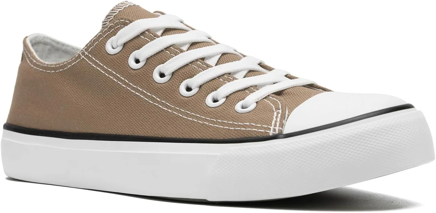 rosyclo Canvas Shoes for Women and Men, Low Top Canvas Sneakers Fashion Lace Up Comfortable Womens Classic Casual Tennis Walking Shoes