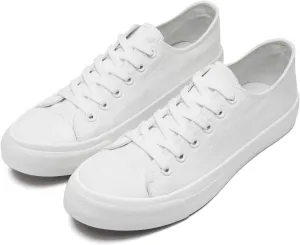 rosyclo Canvas Shoes for Women and Men, Low Top Canvas Sneakers Fashion Lace Up Comfortable Womens Classic Casual Tennis Walking Shoes