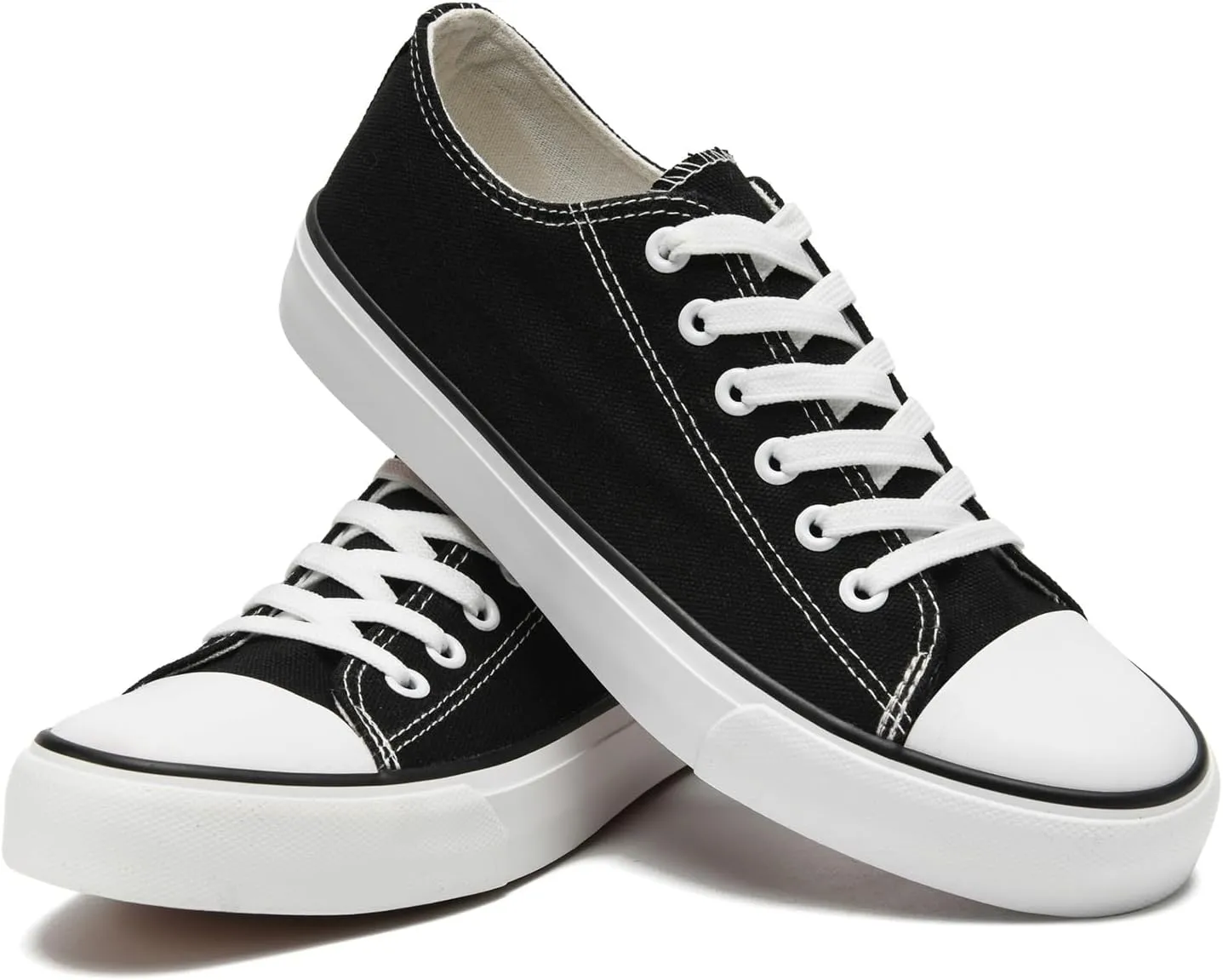 rosyclo Canvas Shoes for Women and Men, Low Top Canvas Sneakers Fashion Lace Up Comfortable Womens Classic Casual Tennis Walking Shoes