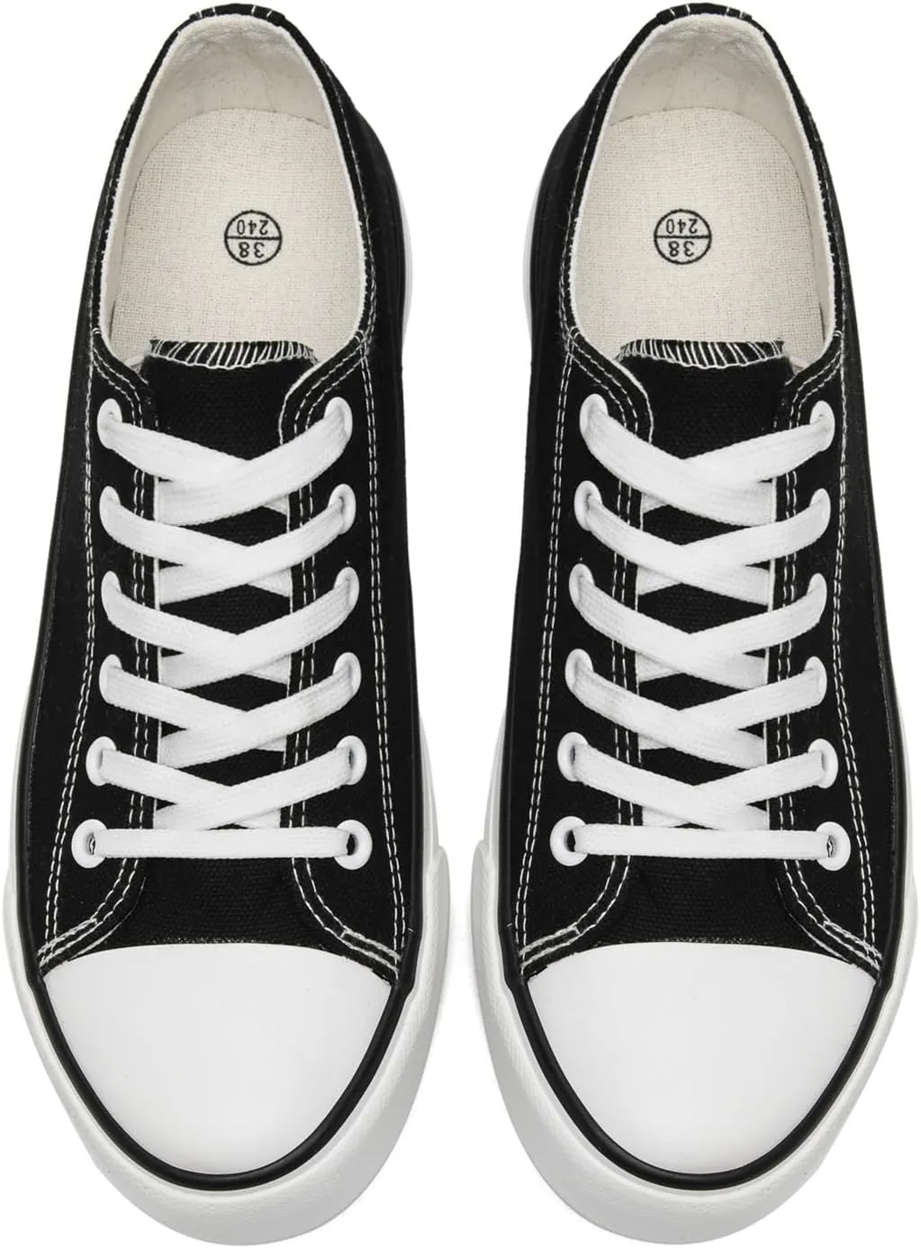 rosyclo Canvas Shoes for Women and Men, Low Top Canvas Sneakers Fashion Lace Up Comfortable Womens Classic Casual Tennis Walking Shoes