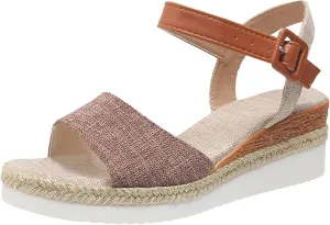 Sandals For Women Bow Rope Sole Lightweight Casual Women's Shoes Fish Mouth Thick Sole Sandals Women Beach Slides