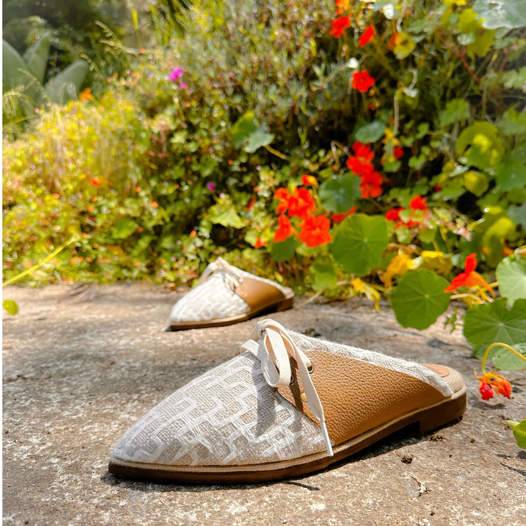 Sandy Laced Mules