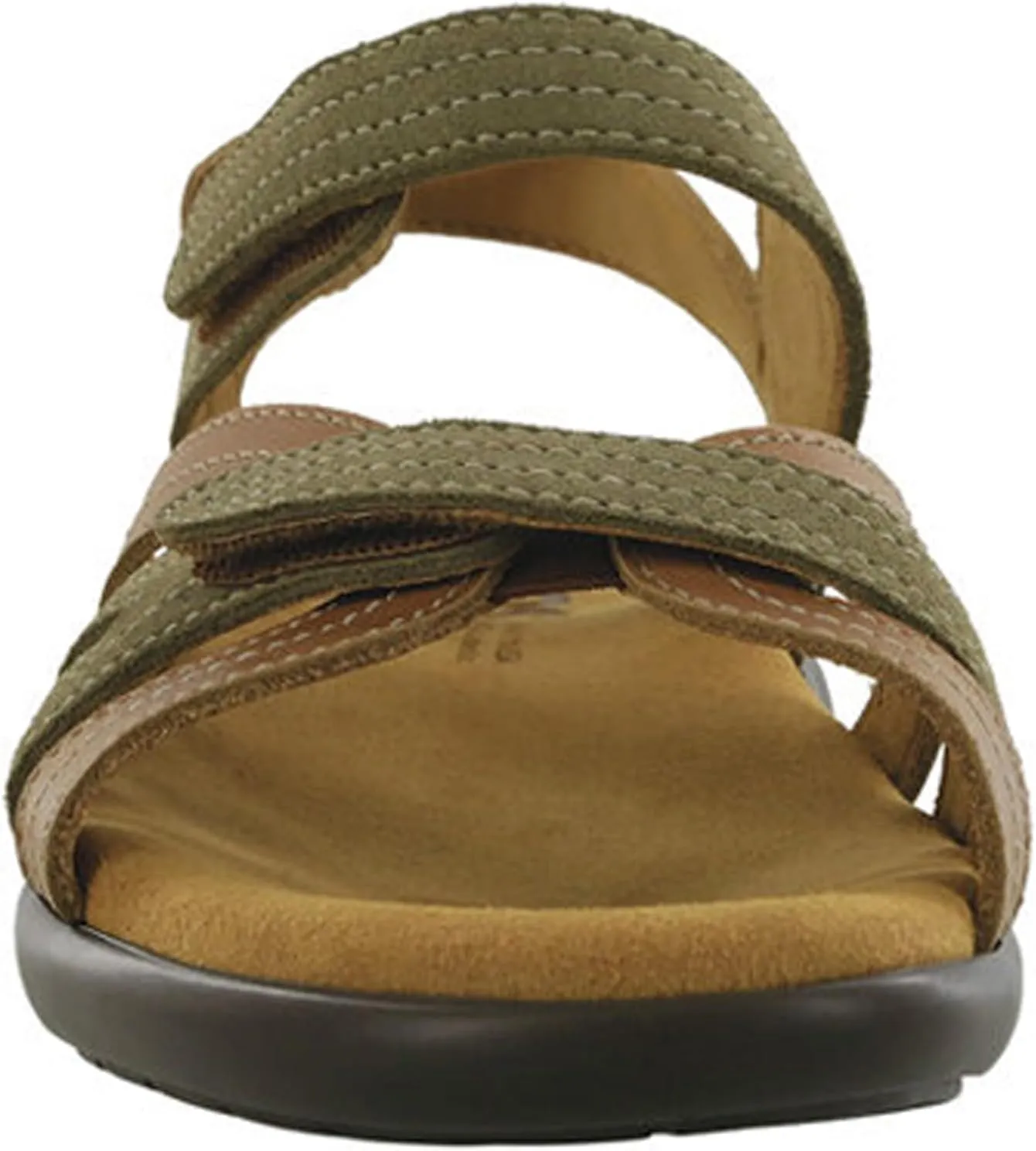 SAS Pier Leather Sandals for Women – Genuine Leather Upper – Padded Insole – Adjustable Hook-and-Loop Closure