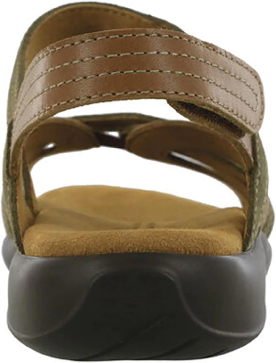 SAS Pier Leather Sandals for Women – Genuine Leather Upper – Padded Insole – Adjustable Hook-and-Loop Closure