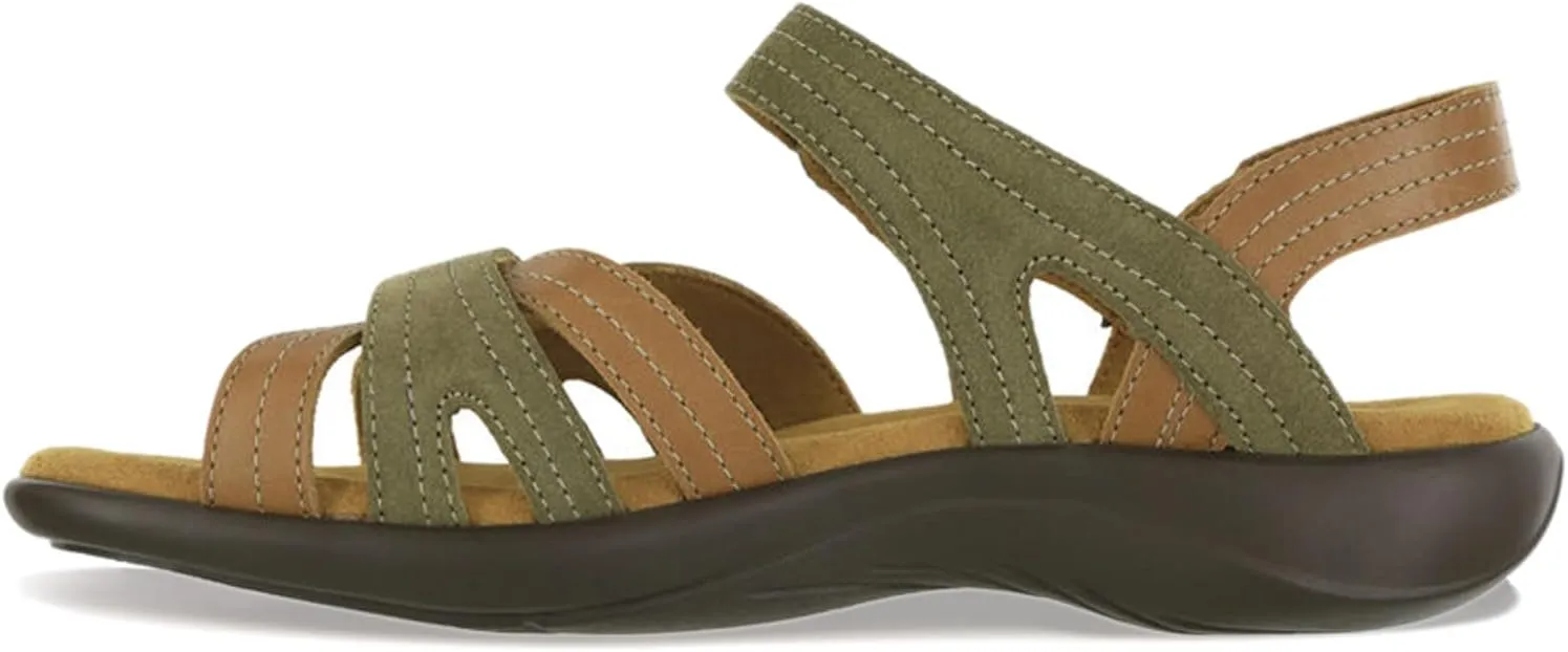 SAS Pier Leather Sandals for Women – Genuine Leather Upper – Padded Insole – Adjustable Hook-and-Loop Closure