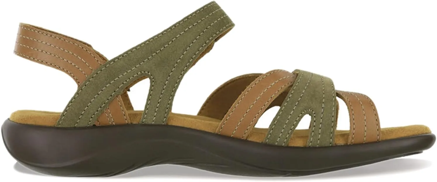 SAS Pier Leather Sandals for Women – Genuine Leather Upper – Padded Insole – Adjustable Hook-and-Loop Closure