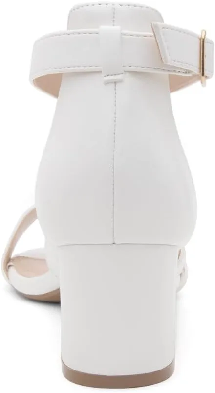 Shoe Land SL-LESSA Women's Low Heels Open Toe Dress Heeled Sandals Cross Ankle Strap Chunky Block Short Heel Pumps Shoes for Office Prom Wedding Party