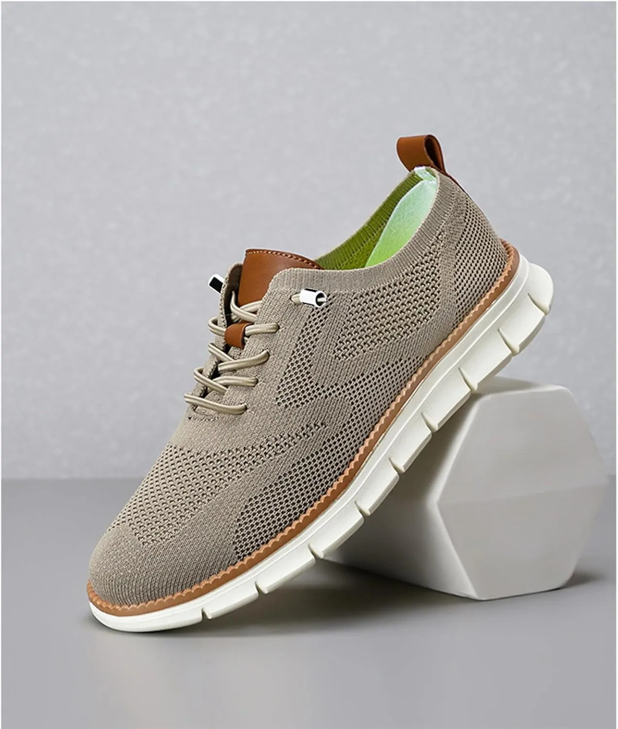 Shoes for Men Mens Casual Dress Oxfords Business Mesh Walking Shoes Tennis Comfortable Sneakers Slip On Boat Shoes Lightweight Soft Sole & Breathable Fashion Sneakers