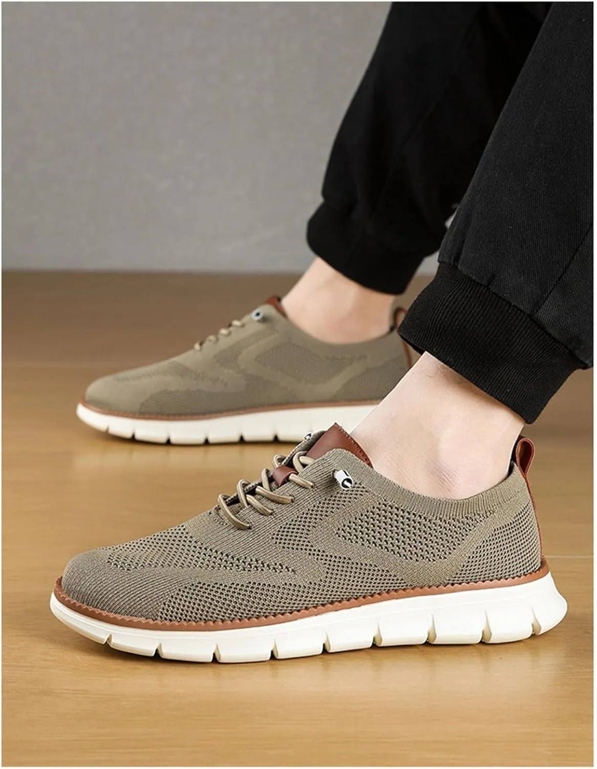 Shoes for Men Mens Casual Dress Oxfords Business Mesh Walking Shoes Tennis Comfortable Sneakers Slip On Boat Shoes Lightweight Soft Sole & Breathable Fashion Sneakers