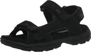Skechers Men's Garver-Louden 64487 Open Toe Sandal W/Strap Closure, Black, 11 EW US