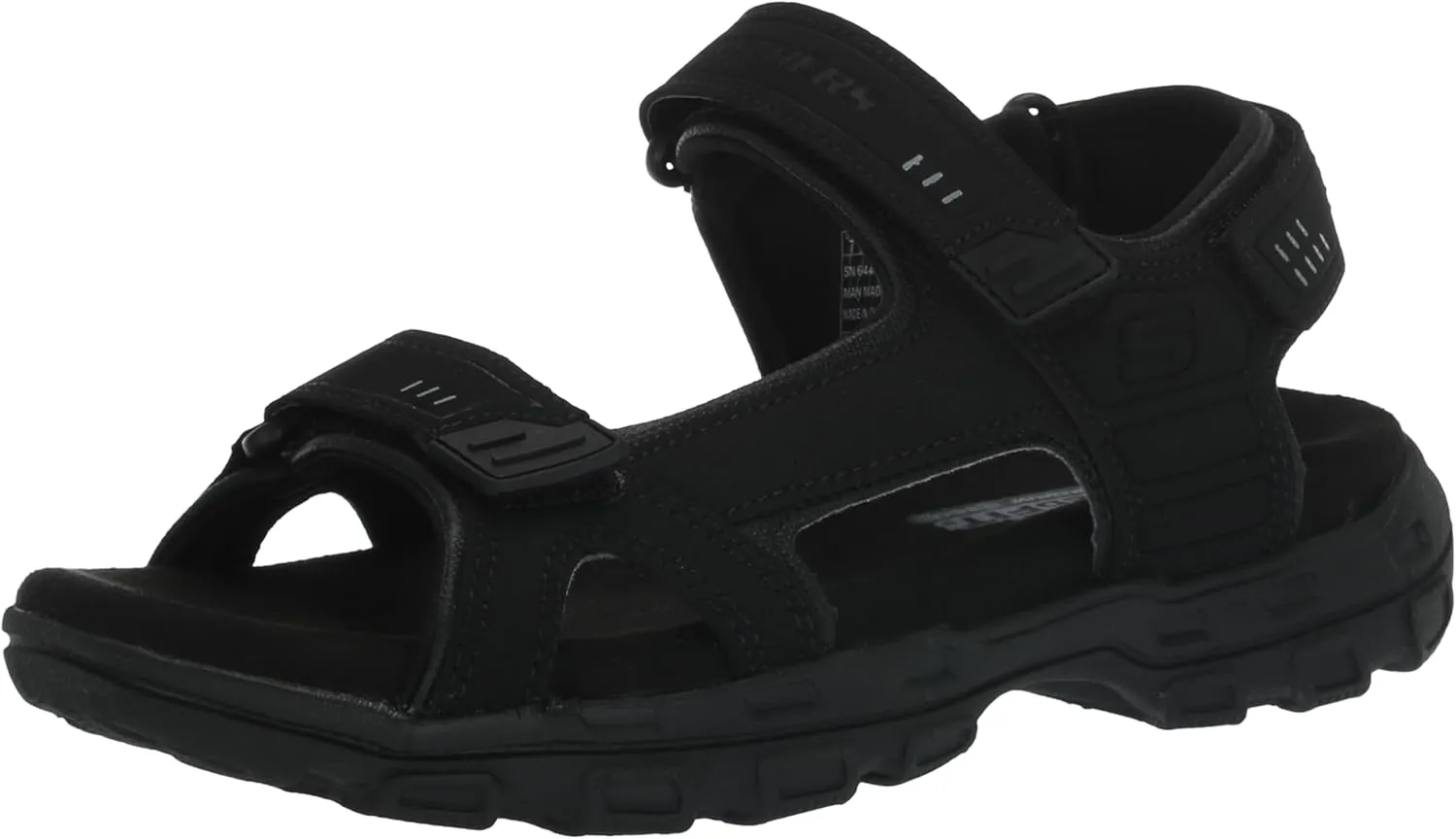 Skechers Men's Garver-Louden 64487 Open Toe Sandal W/Strap Closure, Black, 11 EW US