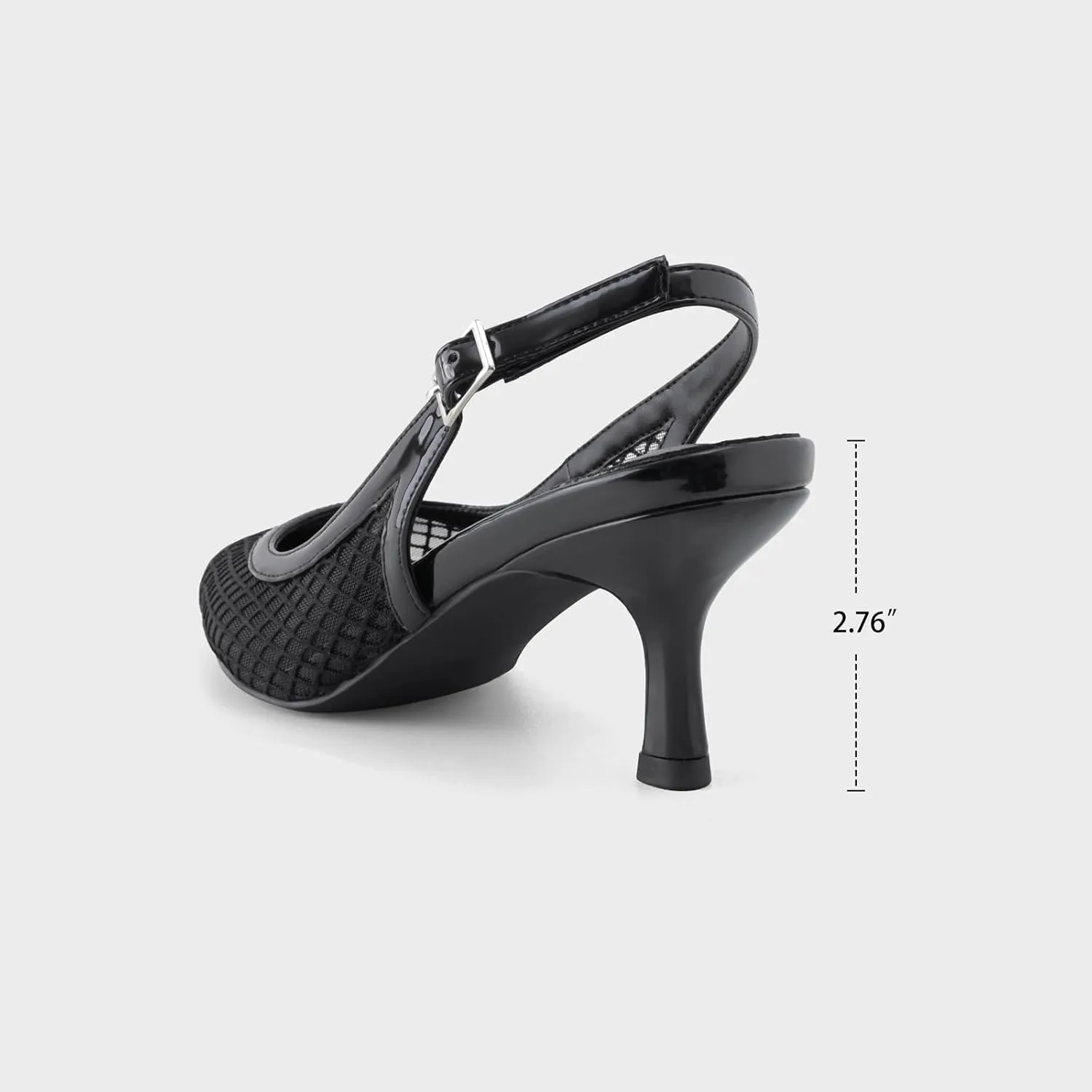 Slingback Heels for Women Kitten Heels Mesh Gauze Pumps Pointed Toe Stiletto Sandals Wedding Dress Shoes