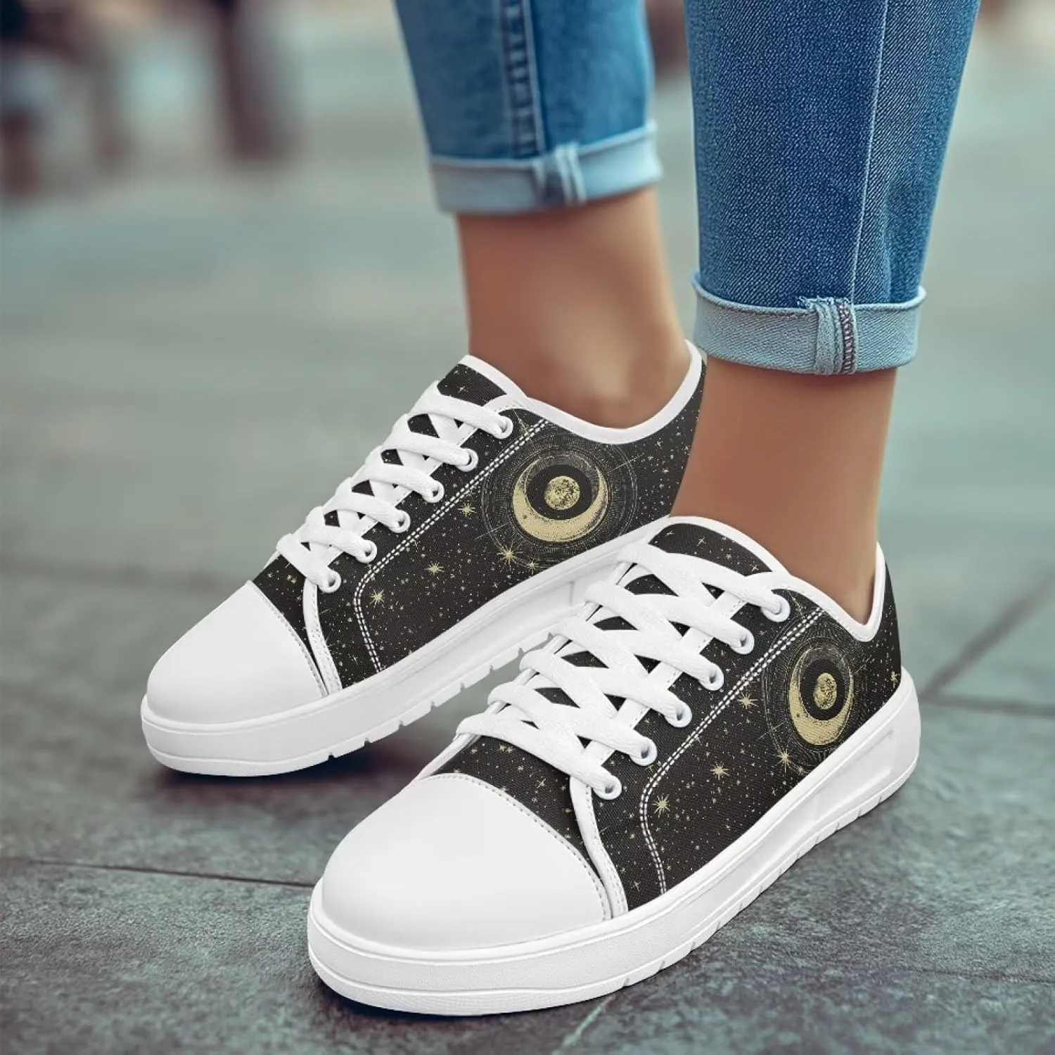 Sneakers for Women Shoes Footwear Memory Foam Insole Lightweight and Non-Slip Sole Lace Up Fashion Sneaker