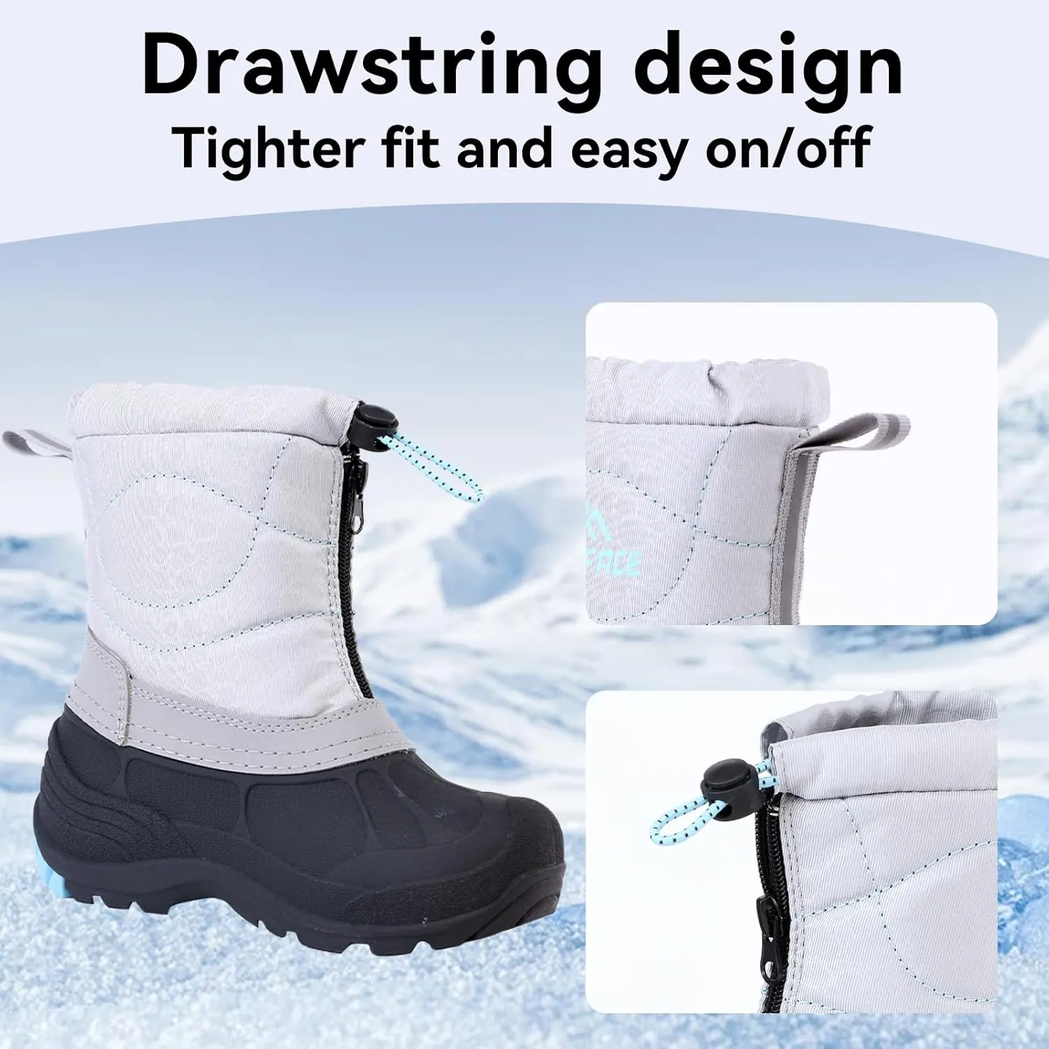 Snow Boots for Kids Waterproof Durable and Slip Resistant Winter Snow Boots for Boys and Girls with Insulated Fleece Lining, Perfect for Snowy Adventures. Ideal Snow Boots toddler to Keep Feet Warm and Dry