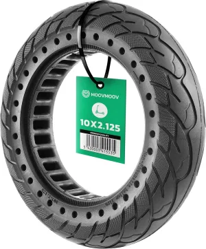 Solid Tire 10x2.125 Compatible with Pure Air Electric Scooter, Gotrax G4 / GMAX Ultra, Turboant M10, and Other Models - Puncture Resistant Tire 10 x 2.125 Inches