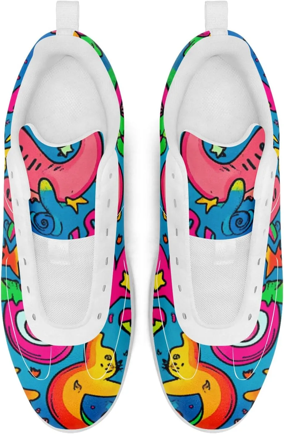 Spikeless Golf Shoes for Men, Artistic Design Women's Breathable Golf Sneakers with Heel Ventilation Sport Trainers