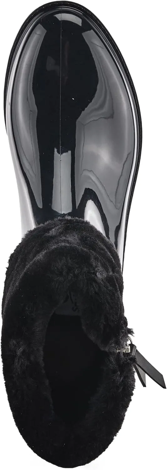 Spring Step Wellies Rain Boots for Women - Waterproof Boots with Faux Fur Collar - Western Ankle Boots for Women with Zipper Closure