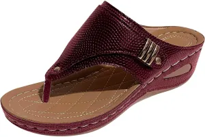 SuanlaTDS Wedge Sandals for Women Orthopedic Flip Flops with Arch Support 2025 Summer Dressy Platform Slip On Slides Open Toe Comfortable Outdoor Walking Thong Slide Sandal Low Heels Slippers