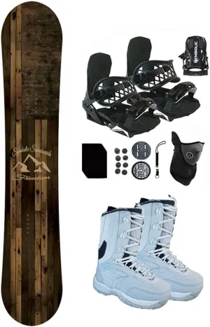 Symbolic Freedom Flag USA Kids Snowboard & Bindings & Choice Blem Boots System Set Package